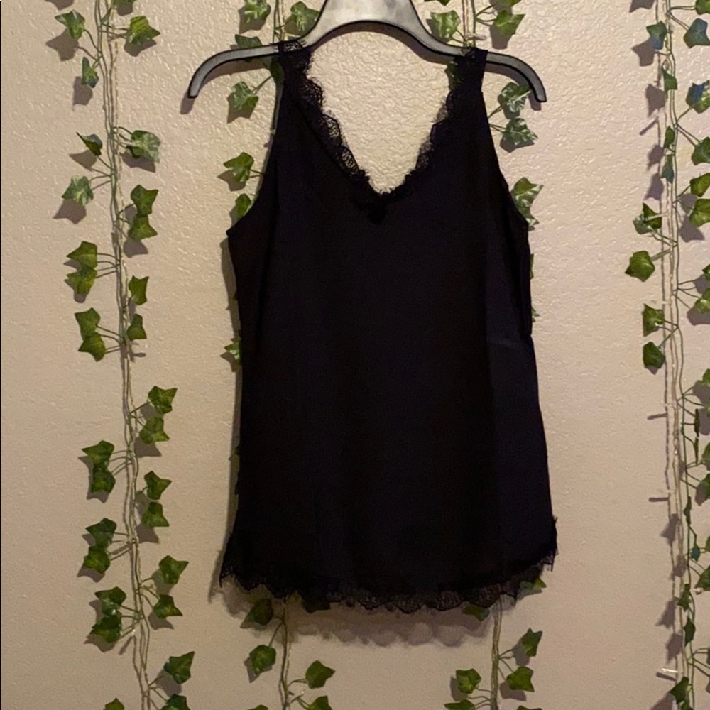Black lace detailing blouse